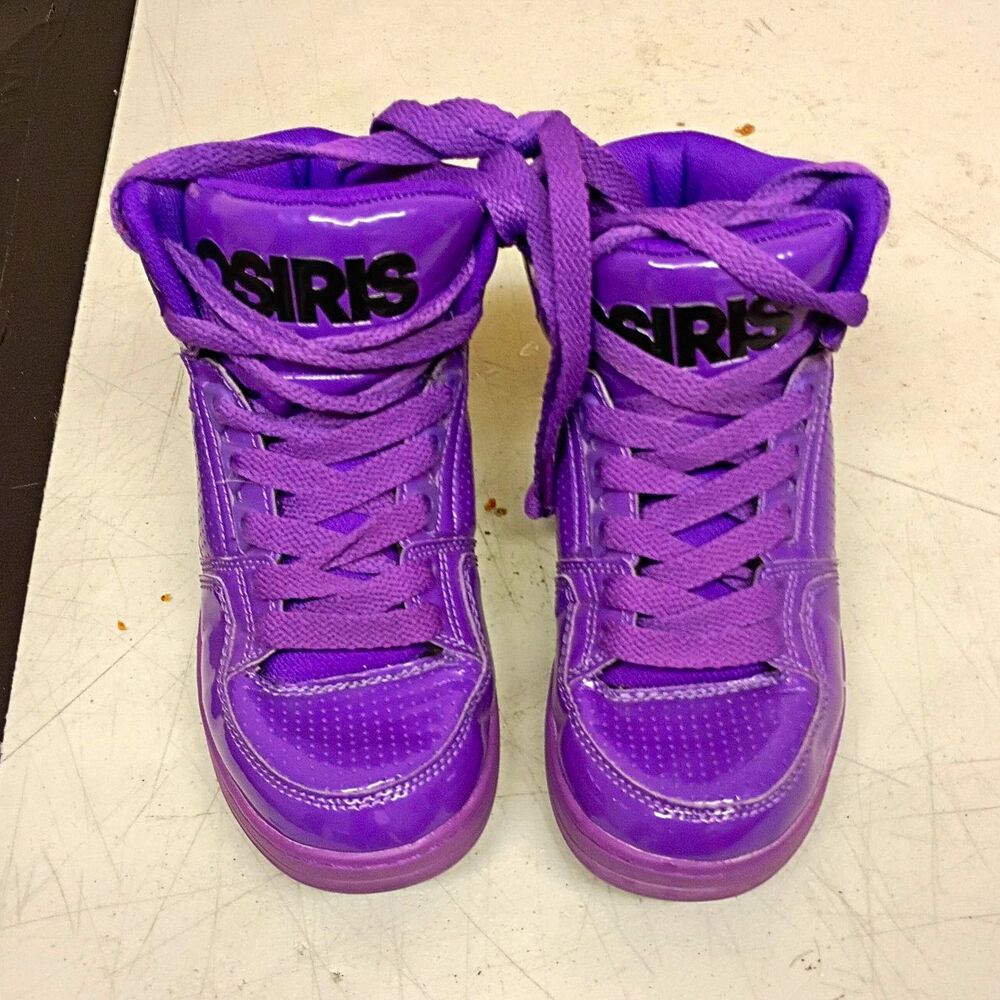 Osiris NYC 83 Unisex Kids Purple/Black High Top Lace-Up Sneakers US 2.5